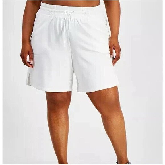 Ideology Pants - ID Ideology Plus Size Comfort Flow High Rise Shorts Womens 3X Bright White New